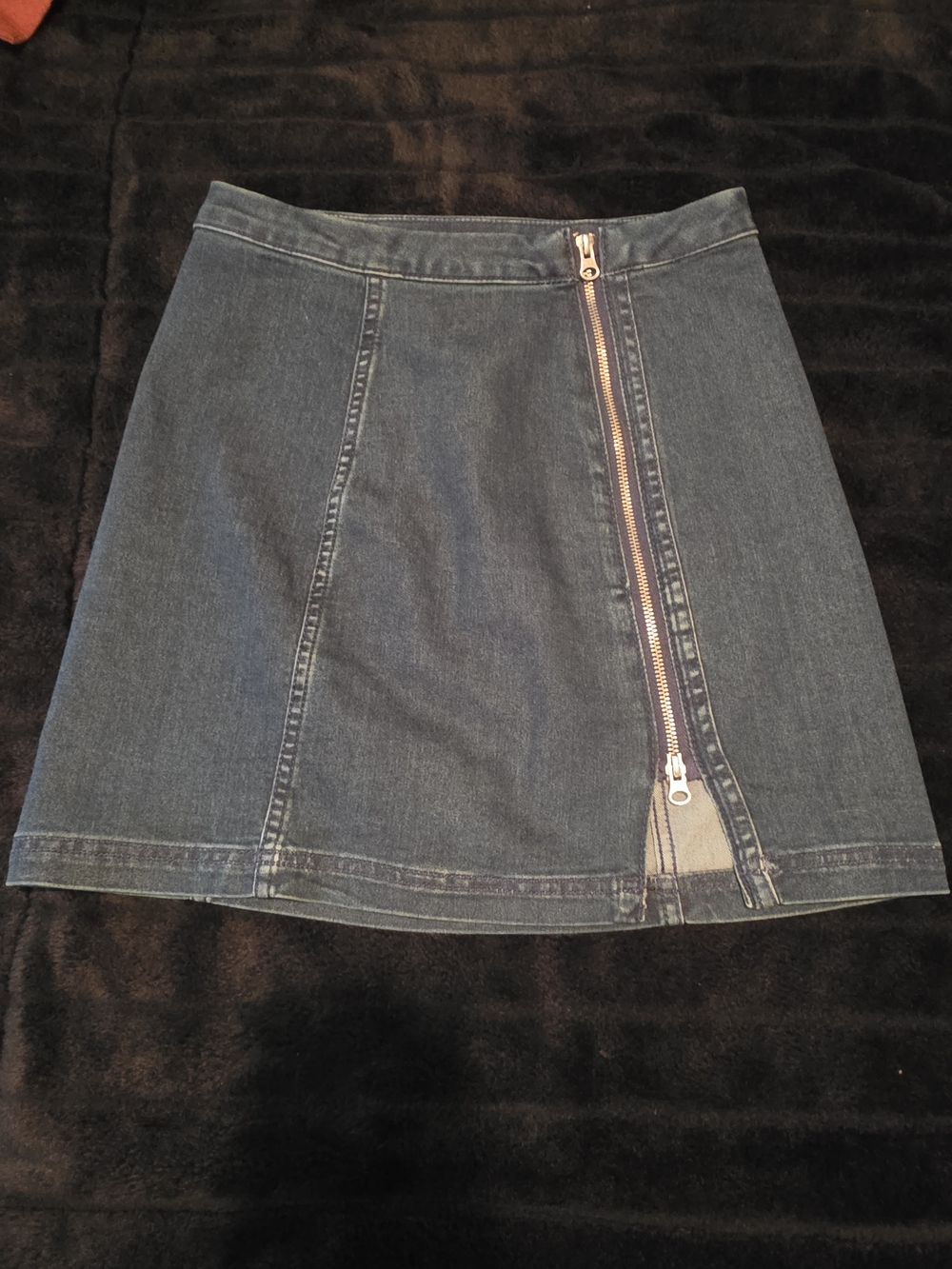 Free People This Way or That Way Denim Mini Skirt NWOT Dark Wash Size 6